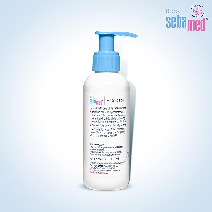 Sebamed Baby Massage Oil 150ml| Contains Soya Oil & Vitamin F |Non greasy | Does not solidify Sebamed Baby Massage Oil 150ml| Contains Soya Oil & Vitamin F |Non greasy | Does not solidify